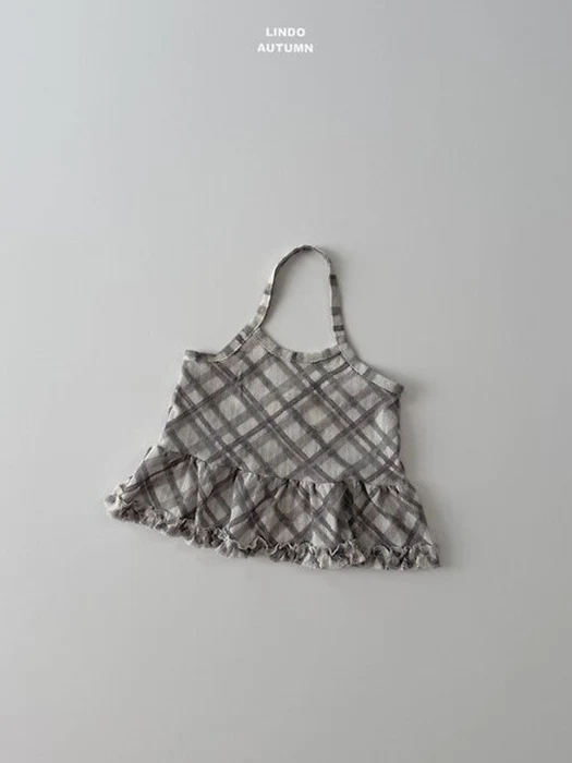 Check Halter Top Layered Sleeveless