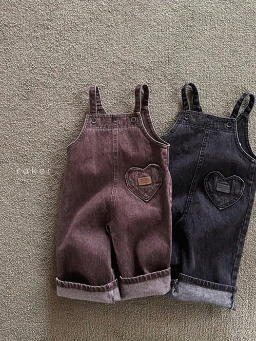 Heart Denim Ribbed Overall Heart Denim Ribbed Overall