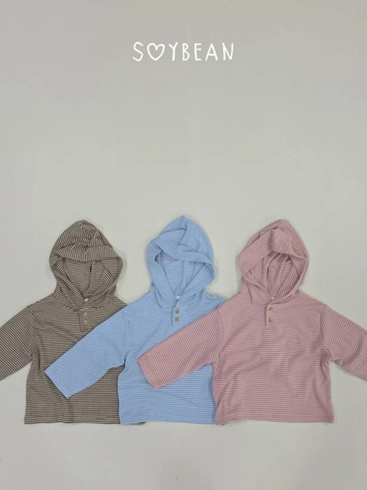 Striped Button Hoodie Striped Button Hoodie