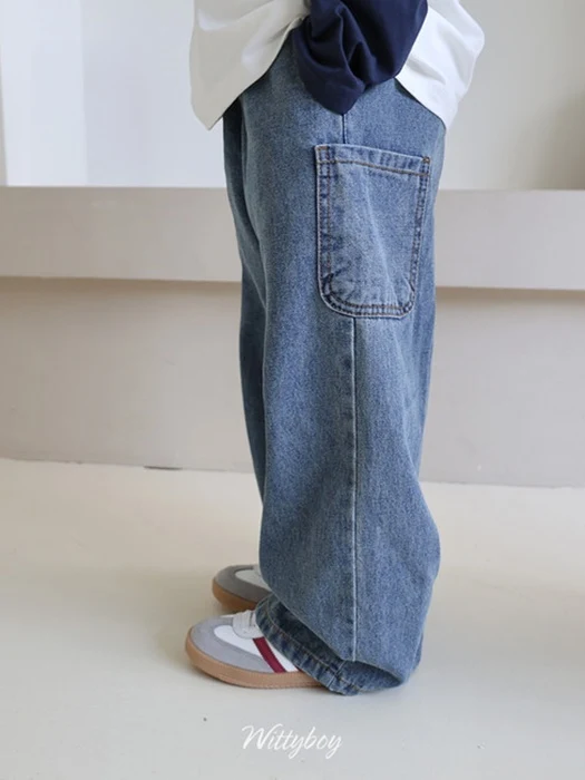Rise Pocket Denim Pants Rise Pocket Denim Pants