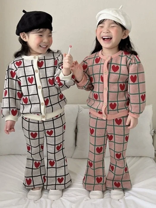 Square Heart Bootcut Top & Bottom Set Square Heart Bootcut Top & Bottom Set