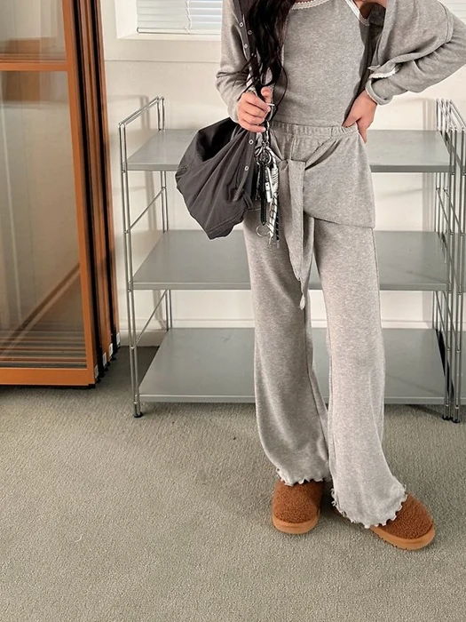 Ribbed Stretch Bootcut Pants Ribbed Stretch Bootcut Pants
