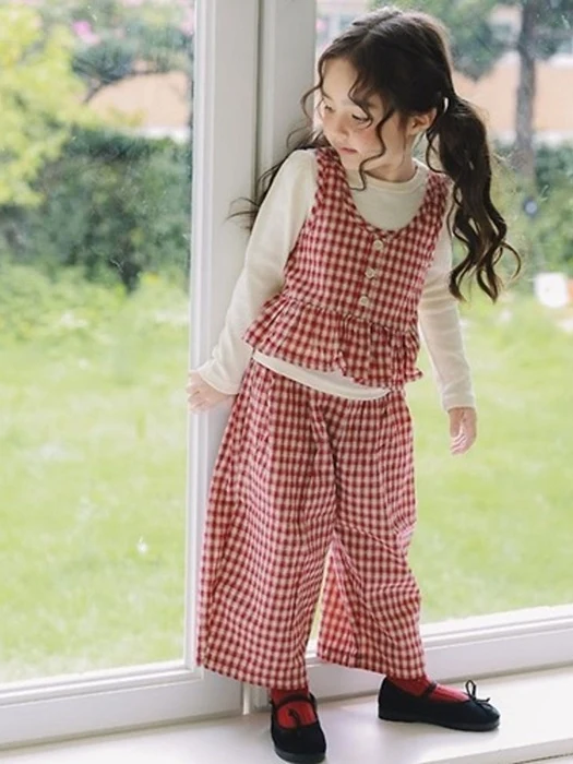 Lara Check Top & Bottom Set Lara Check Top & Bottom Set