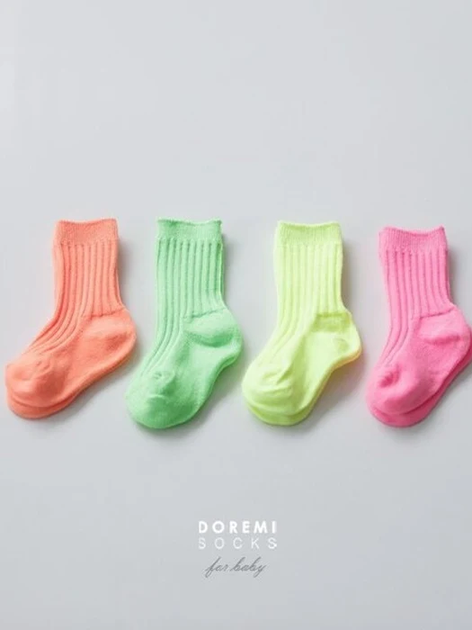 Neon Ribbed Socks