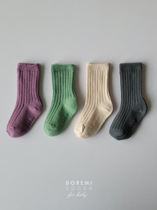 Macaron Ribbed Sock Set