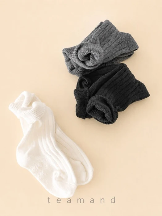 Ribbed Plain Sock Set Mom Couple