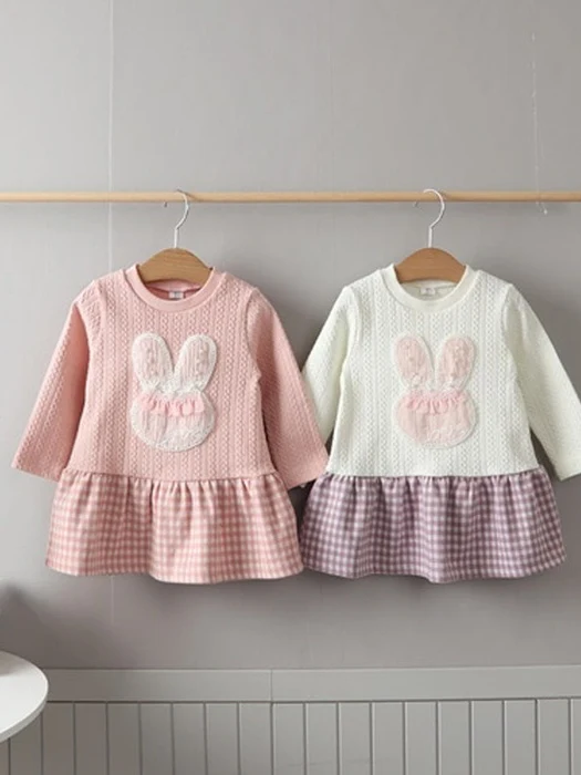 Check Pearl Rabbit Dress
