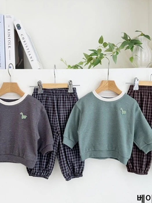 Baby Waffle Check Top & Bottom Set Baby Waffle Check Top & Bottom Set