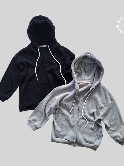 Riwoo Waffle Basic Hoodie Zip-up Riwoo Waffle Basic Hoodie Zip-up
