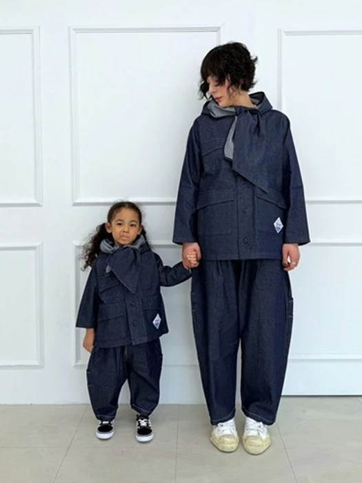 2way Hooded Scarf Jacket (Indigo) 2way Hooded Scarf Jacket (Indigo)