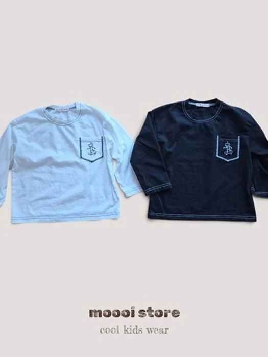 Robot Border Pocket Embroidery Tee Robot Border Pocket Embroidery Tee