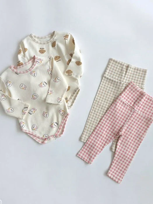 Petit Check Bodysuit Set Petit Check Bodysuit Set