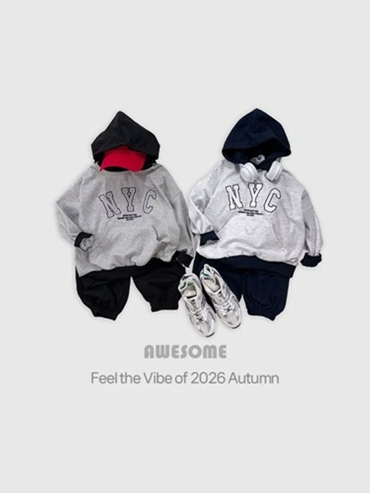 NY Colorblock Hooded Top & Bottom Set