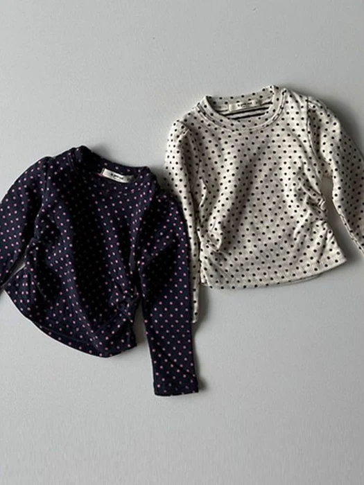 Dot Shirring Tee Dot Shirring Tee by Le petitmot for Baby - catalog view