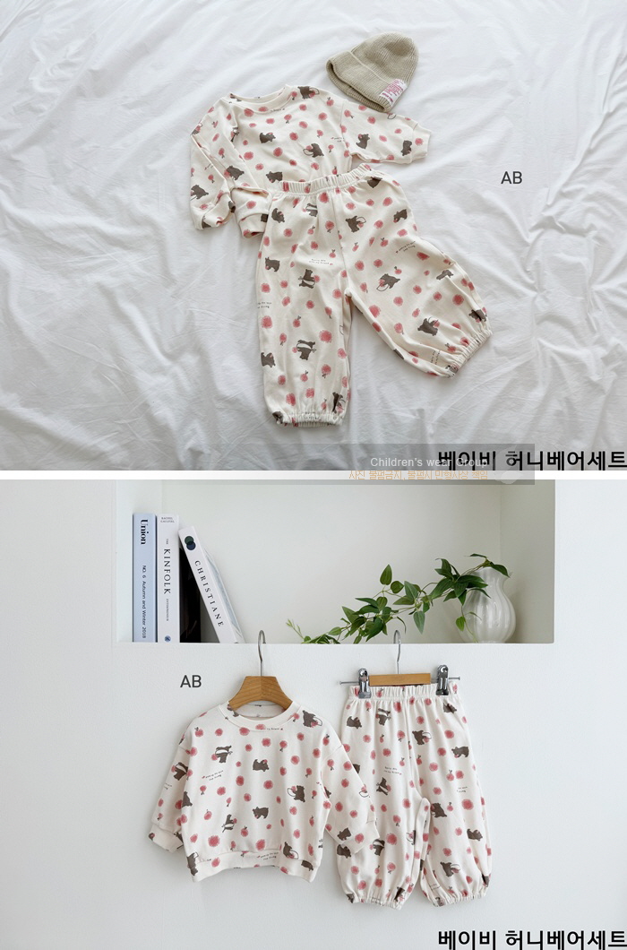 Ab - Korean Children Fashion - #designkidswear - Baby Honey Bear Top & Bottom Set