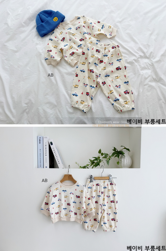 Ab - Korean Children Fashion - #stylishchildhood - Baby Vroom Top & Bottom Set