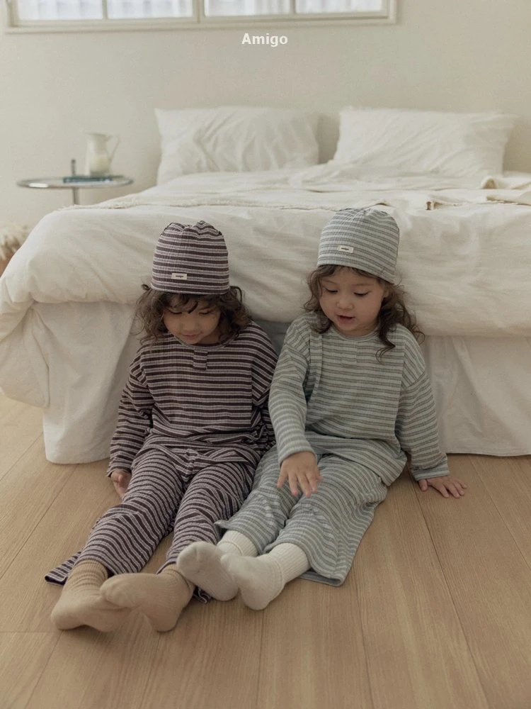 Amigo - Korean Children Fashion - #Kfashion4kids - Barcode Top & Bottom Set - 6