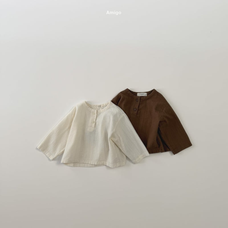 Amigo - Korean Children Fashion - #childrensboutique - Natural Peach Shirt Tee