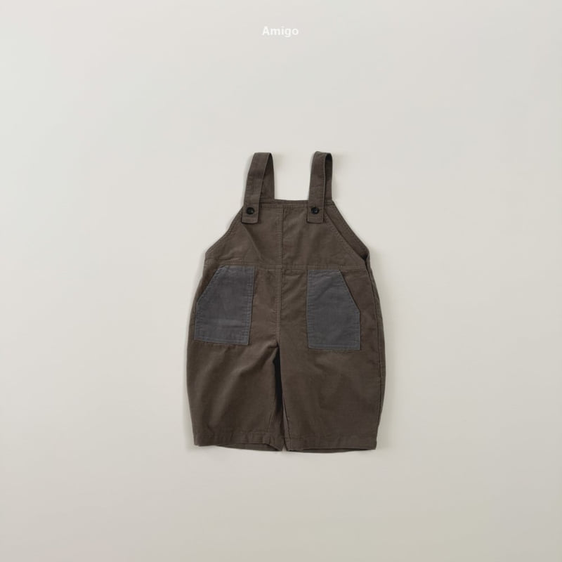 Amigo - Korean Children Fashion - #childrensboutique - Corduroy Contrast Overalls - 11
