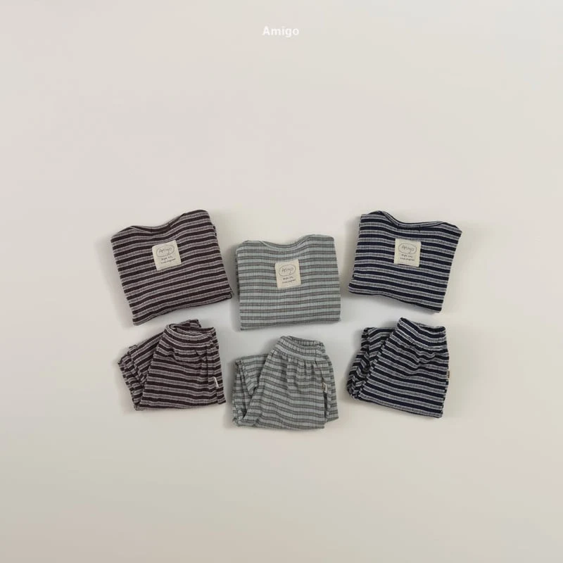 Amigo - Korean Children Fashion - #discoveringself - Barcode Top & Bottom Set