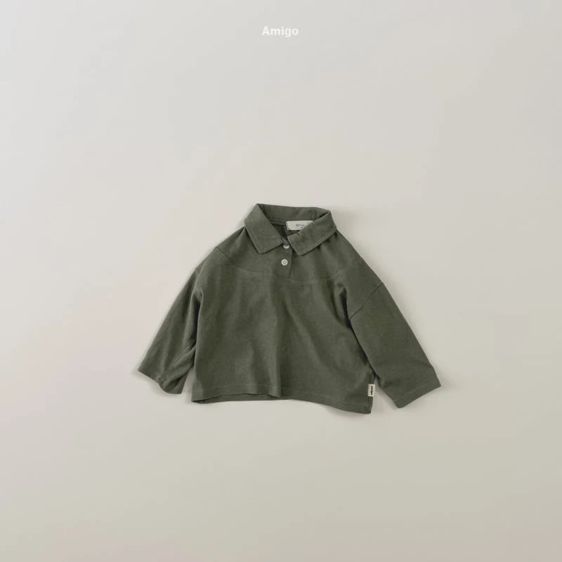 Amigo - Korean Children Fashion - #discoveringself - Slit Collar Tee - 10