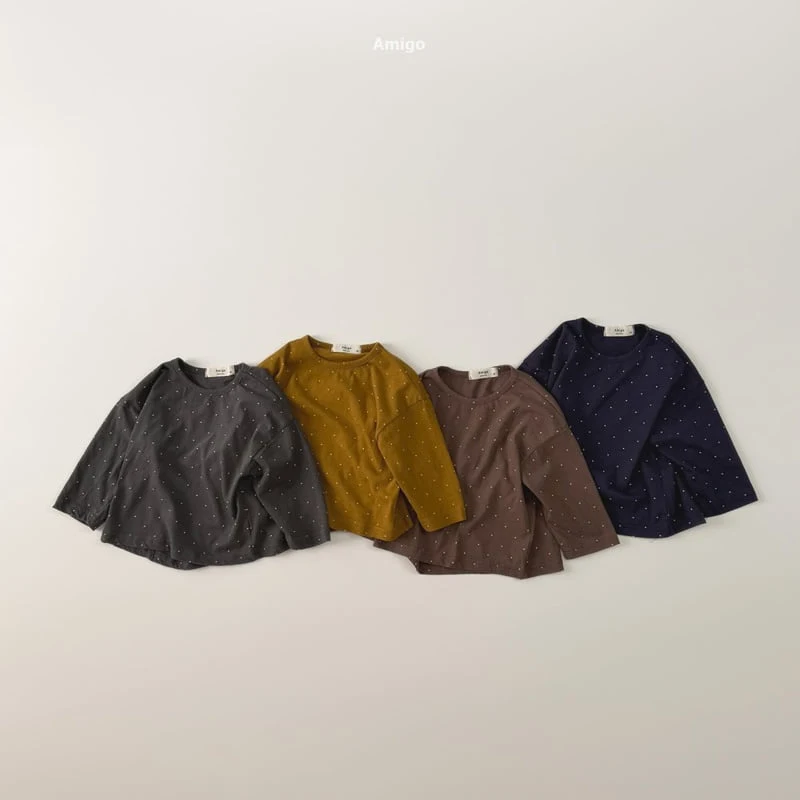 Amigo - Korean Children Fashion - #discoveringself - Dot Binding Tee