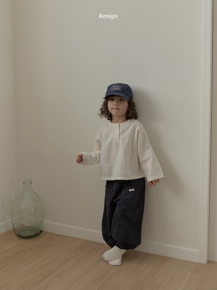 Amigo - Korean Children Fashion - #kidsshorts - Natural Peach Shirt Tee - 5