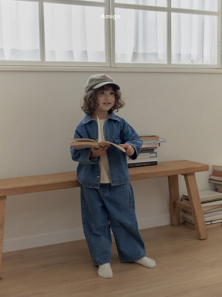Amigo - Korean Children Fashion - #kidsstore - Curve Denim Pants - 5