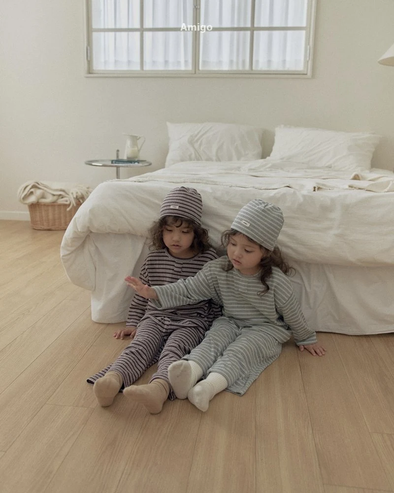 Amigo - Korean Children Fashion - #kidzfashiontrend - Barcode Top & Bottom Set - 5