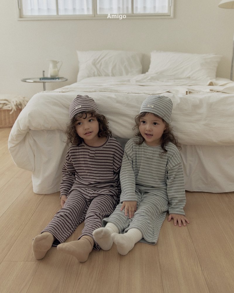 Amigo - Korean Children Fashion - #littlefashionista - Barcode Top & Bottom Set - 7