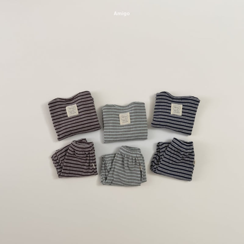 Amigo - Korean Children Fashion - #todddlerfashion - Barcode Top & Bottom Set - 11