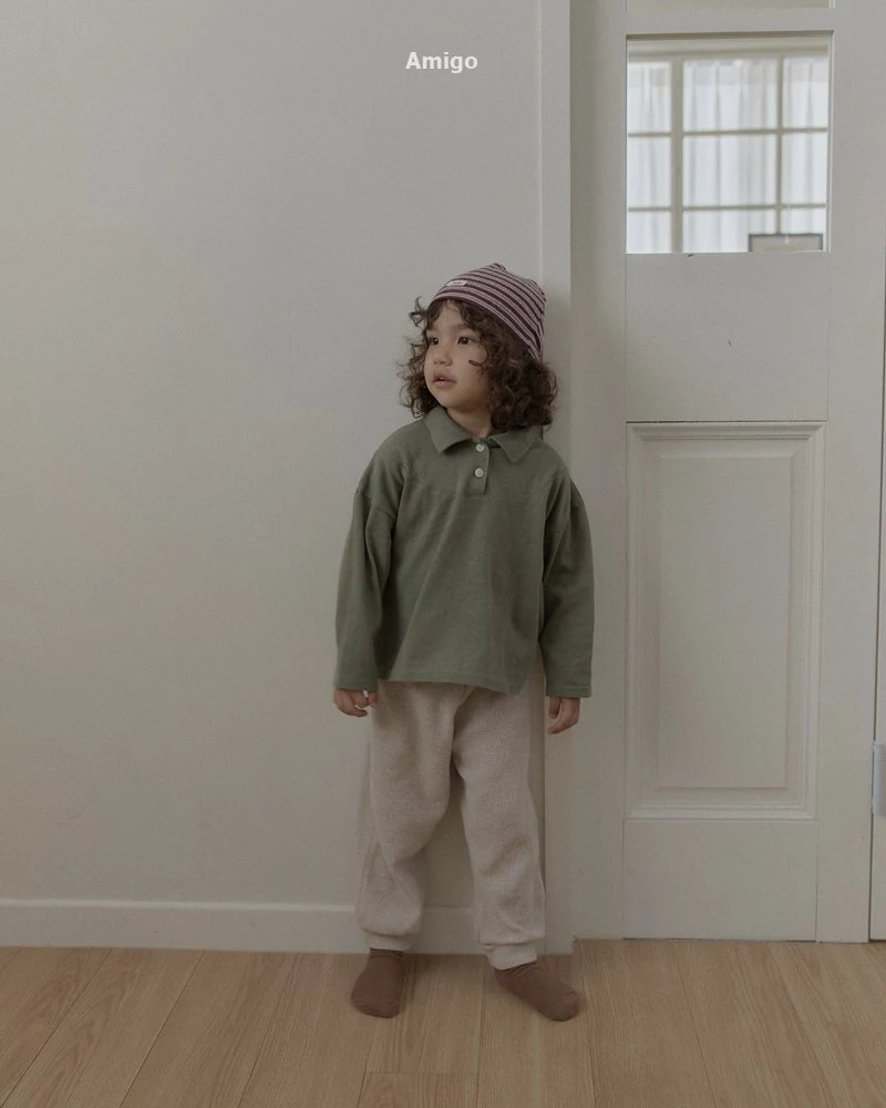 Amigo - Korean Children Fashion - #prettylittlegirls - Slit Collar Tee - 4
