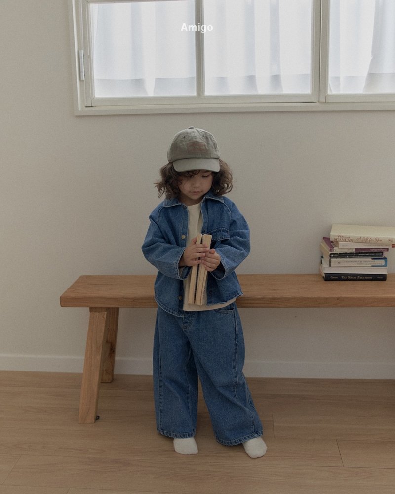 Amigo - Korean Children Fashion - #todddlerfashion - Curve Denim Pants - 12