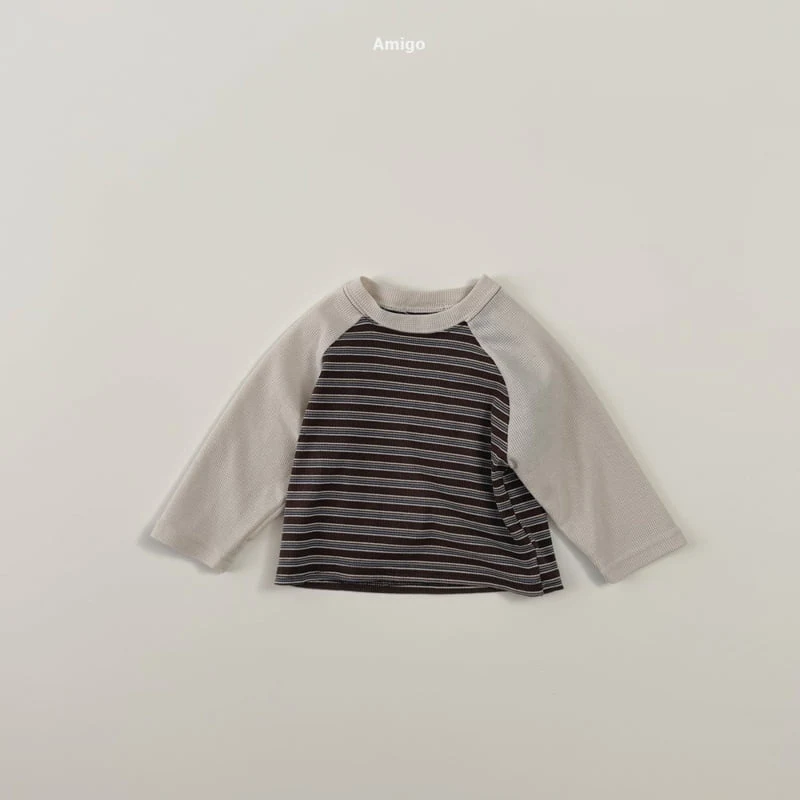 Amigo - Korean Children Fashion - #toddlerclothing - Striped Raglan Tee - 8