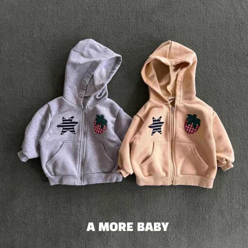 Amore - Korean Baby Fashion - #babyboutiqueclothing - Strawberry Star Hood Zip-Up