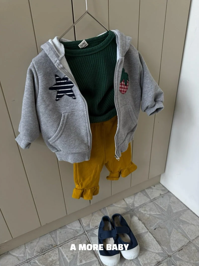 Amore - Korean Baby Fashion - #babyootd - Strawberry Star Hood Zip-Up - 8
