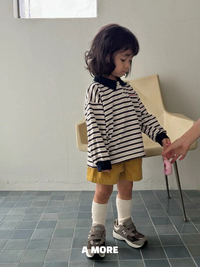Amore - Korean Children Fashion - #Kfashion4kids - Multi Stripe Collar Tee - 8
