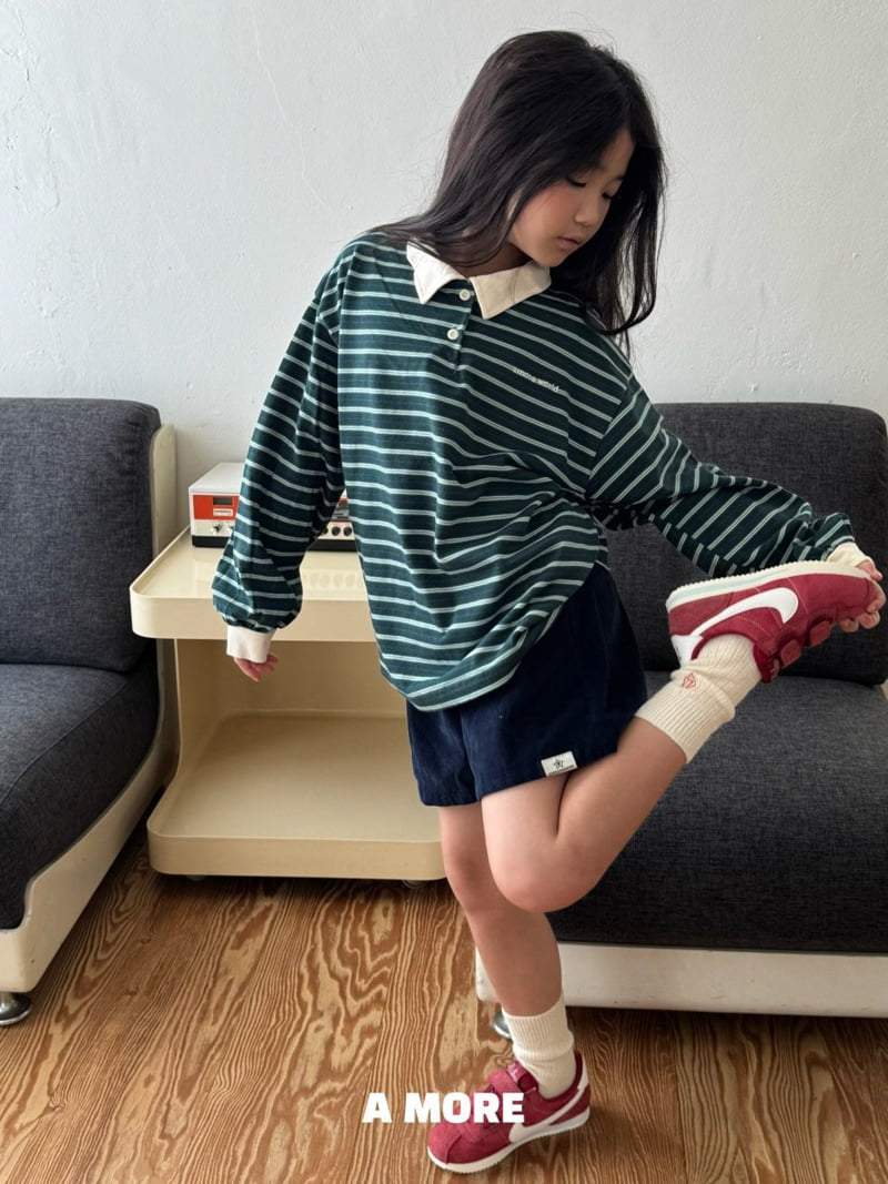 Amore - Korean Children Fashion - #magicofchildhood - Multi Stripe Collar Tee - 10