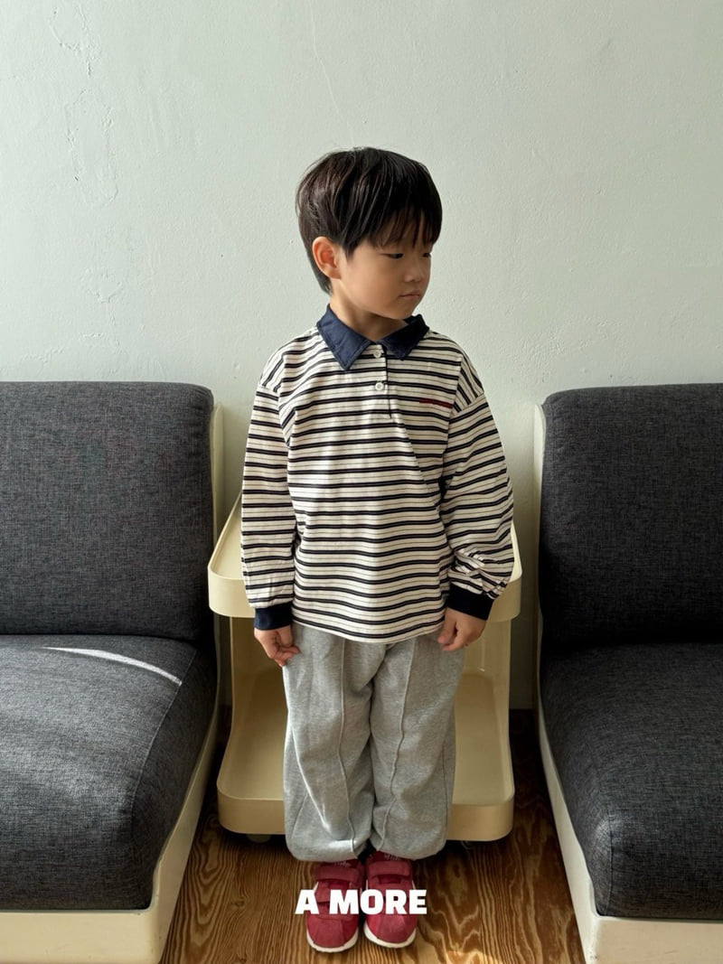 Amore - Korean Children Fashion - #prettylittlegirls - Multi Stripe Collar Tee - 12