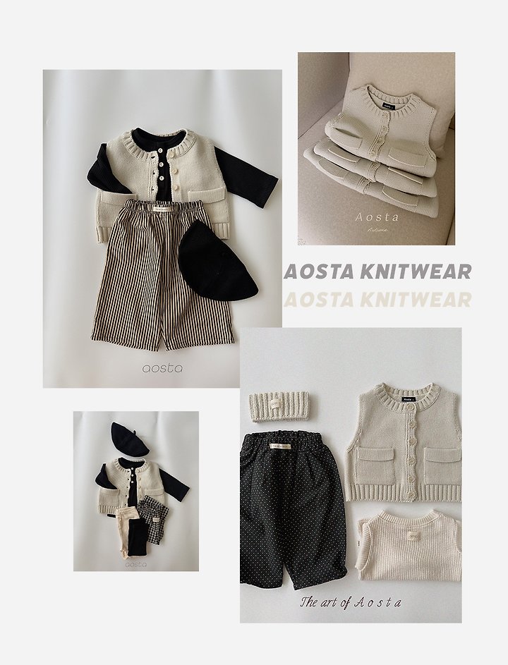 Aosta - Korean Children Fashion - #Kfashion4kids - Knit Cookie Vest - 8
