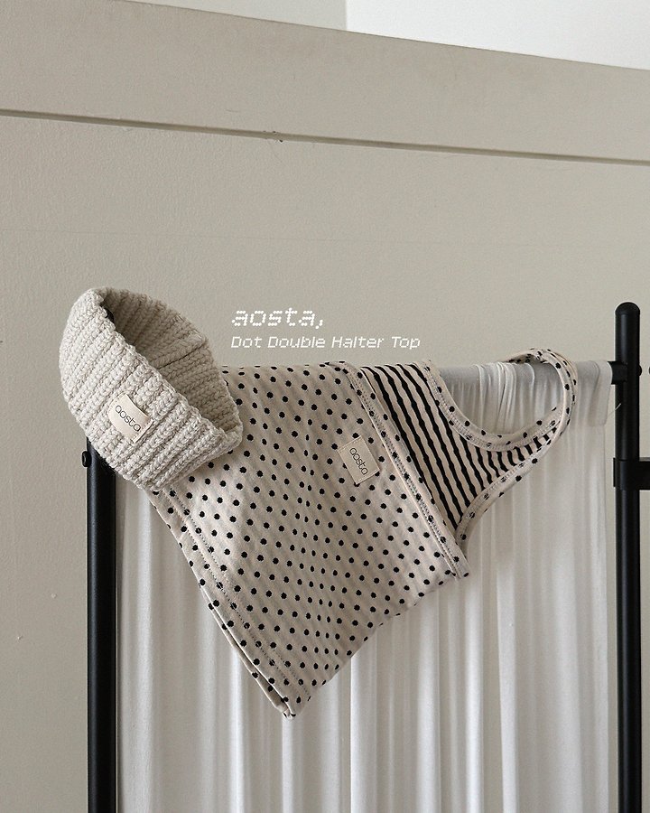 Aosta - Korean Children Fashion - #Kfashion4kids - Choco Chip Holter Neck Top - 5