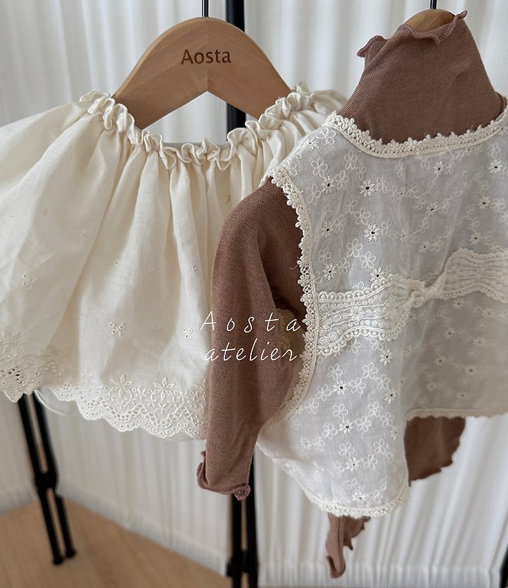 Aosta - Korean Children Fashion - #kidzfashiontrend - Lace Open Vest - 4