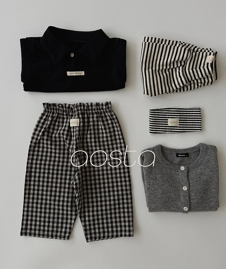 Aosta - Korean Children Fashion - #childofig - Caramel Check Pants - 5