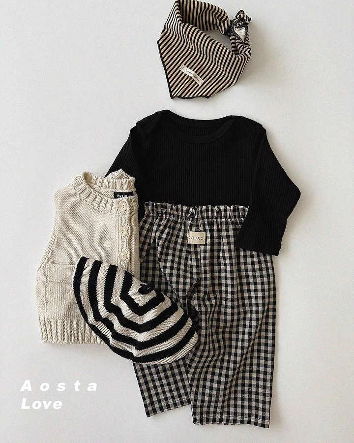 Aosta - Korean Children Fashion - #childofig - Caramel Check Pants - 6