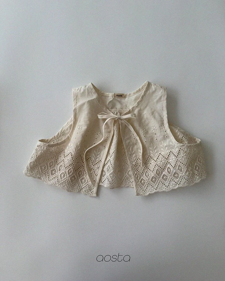 Aosta - Korean Children Fashion - #childofig - Lace Jenny Open Vest