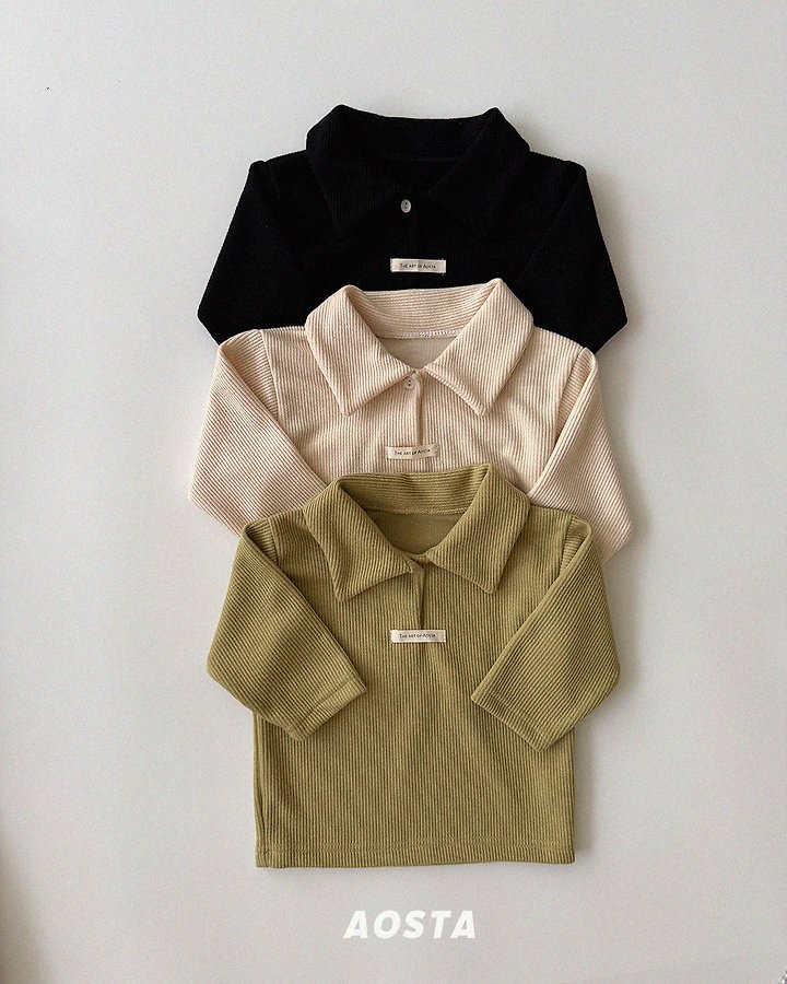 Aosta - Korean Children Fashion - #childofig - Mulmul Collar Tee