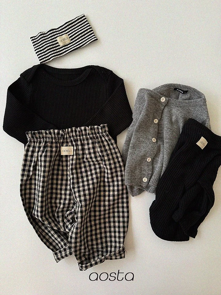 Aosta - Korean Children Fashion - #childrensboutique - Caramel Check Pants - 7