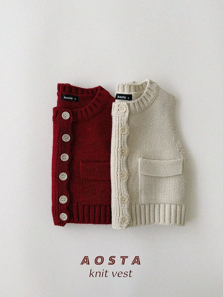 Aosta - Korean Children Fashion - #childrensboutique - Knit Cookie Vest