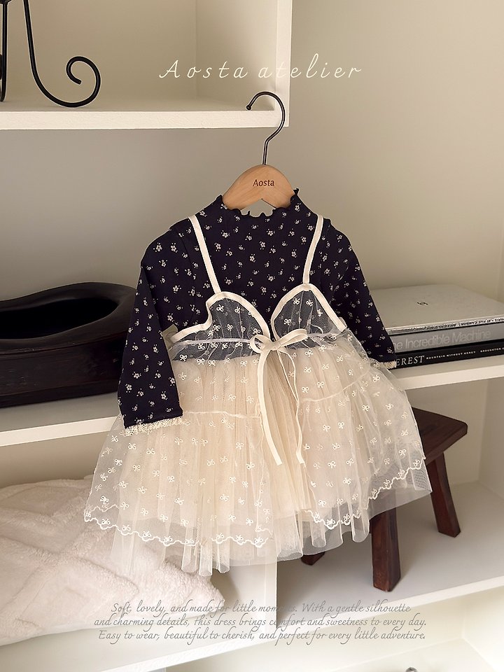 Aosta - Korean Children Fashion - #discoveringself - Lace Ribbon Open One-piece - 6