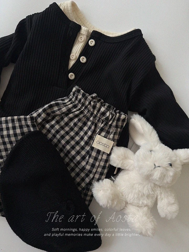 Aosta - Korean Children Fashion - #fashionkids - Caramel Check Pants - 10